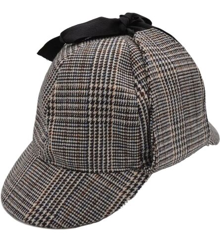 Tweed Sherlock Holmes Style Deerstalker Hat