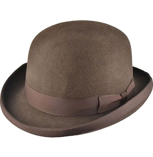 Brown Wool Felt Steampunk Bowler Hat