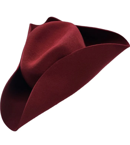 Tricorn Hat Burgundy